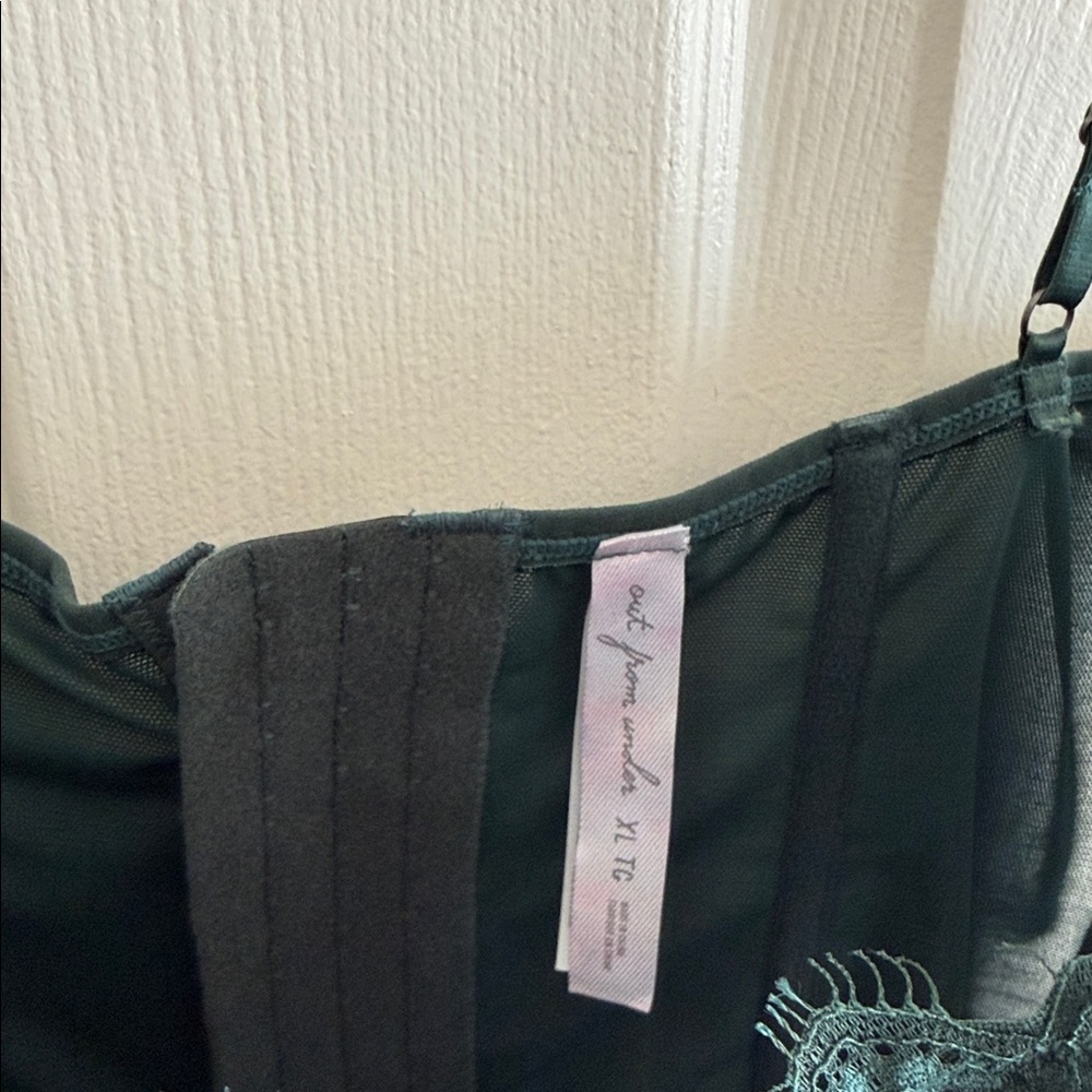 Urban Outfitters Dark Green Lace Bustier Corset Top - Picture 3 of 6